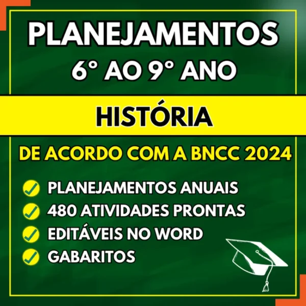 História – Planejamentos Do 6º Ao 9º Ano – Bncc 2024